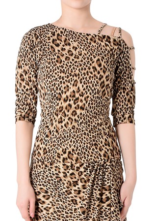 Taka Strapy Shoulder Dance Top KR1811NA-BL196-Leopard