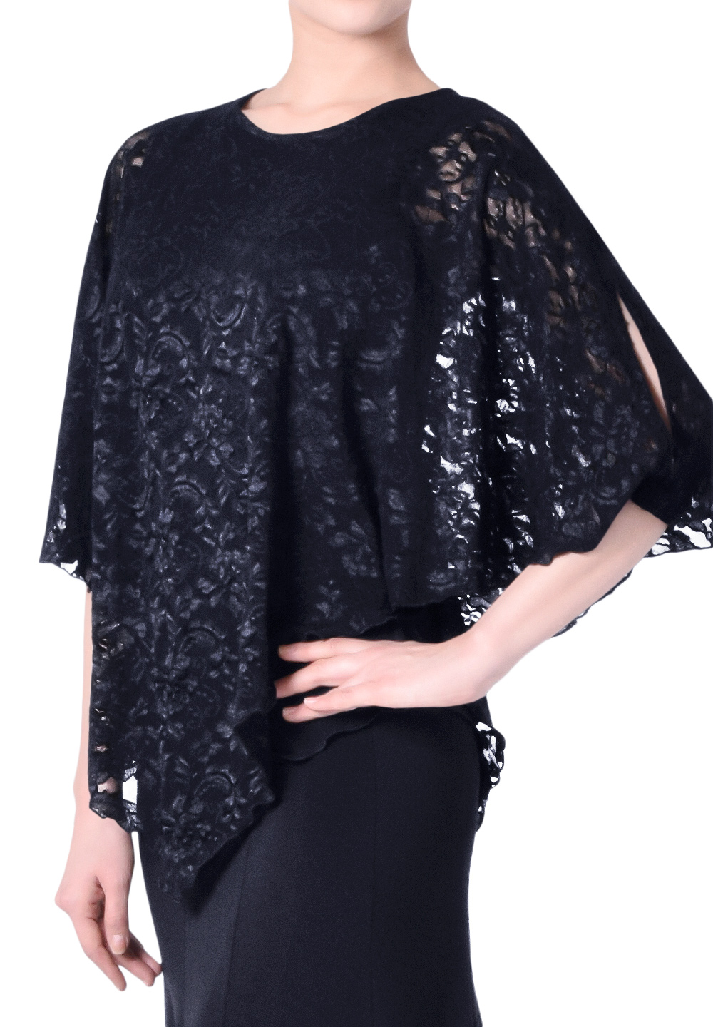 Taka Triangle Lace Cape Top KR1812NA-BL209-Black/Lace