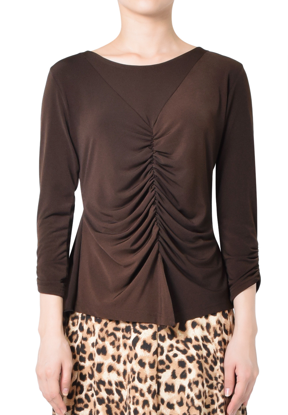 Taka Unique Ruffled Fishtail Dance Top KR1908MA-BL288-Brown