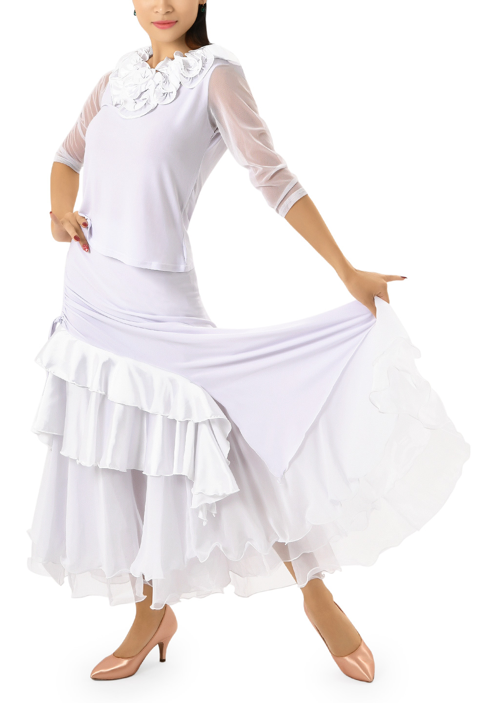 Taka Womens Rosette Neck Dance Top KR1706BL55 Tops