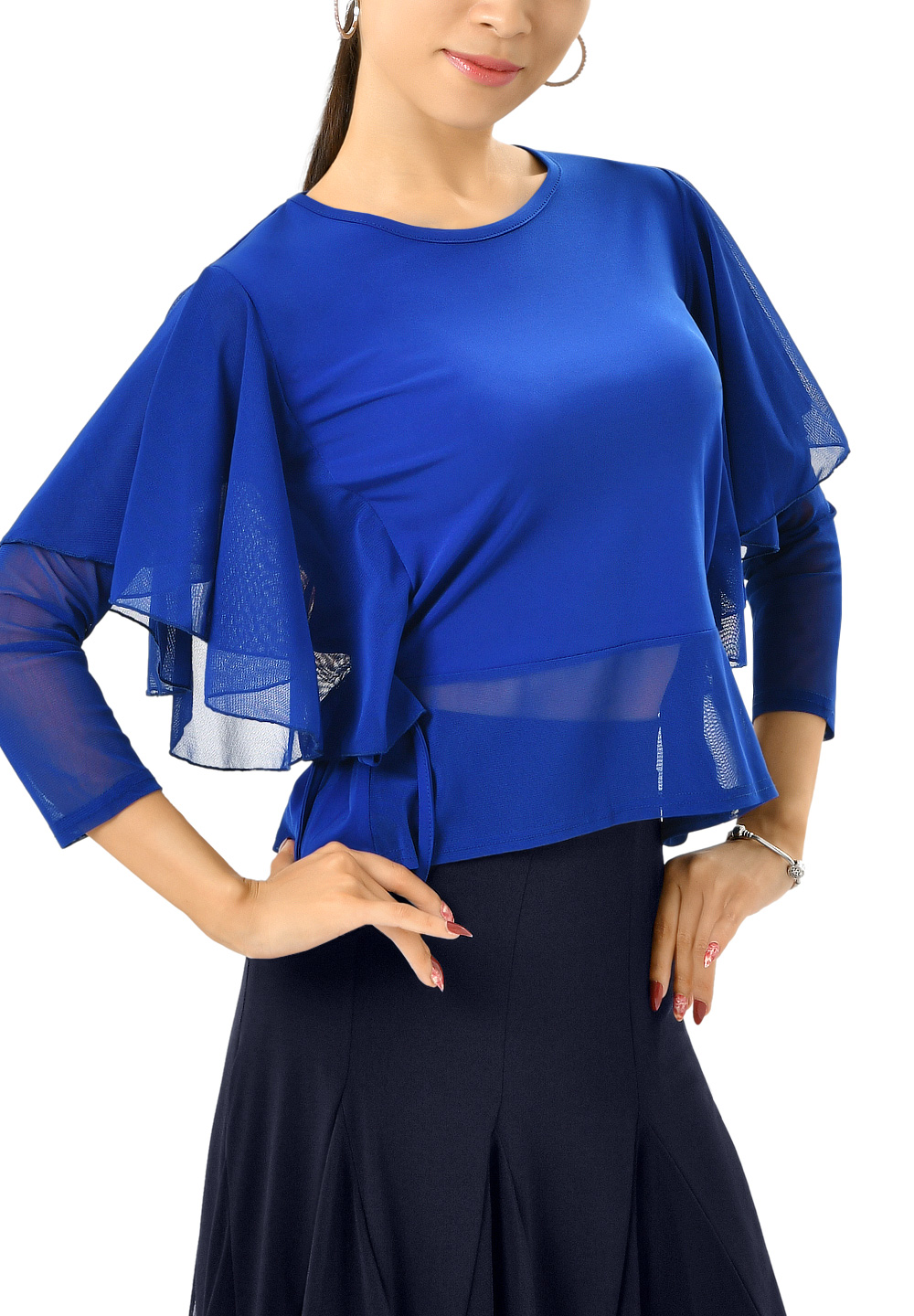Taka Womens Sheer Edge Dance Top KR1707-BL65-Blue