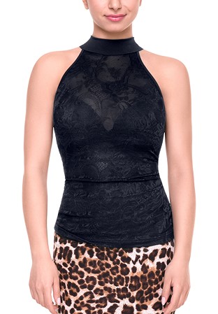 Tasha by Popcon Halter Neck Lace Latin Top TWLT003-Black
