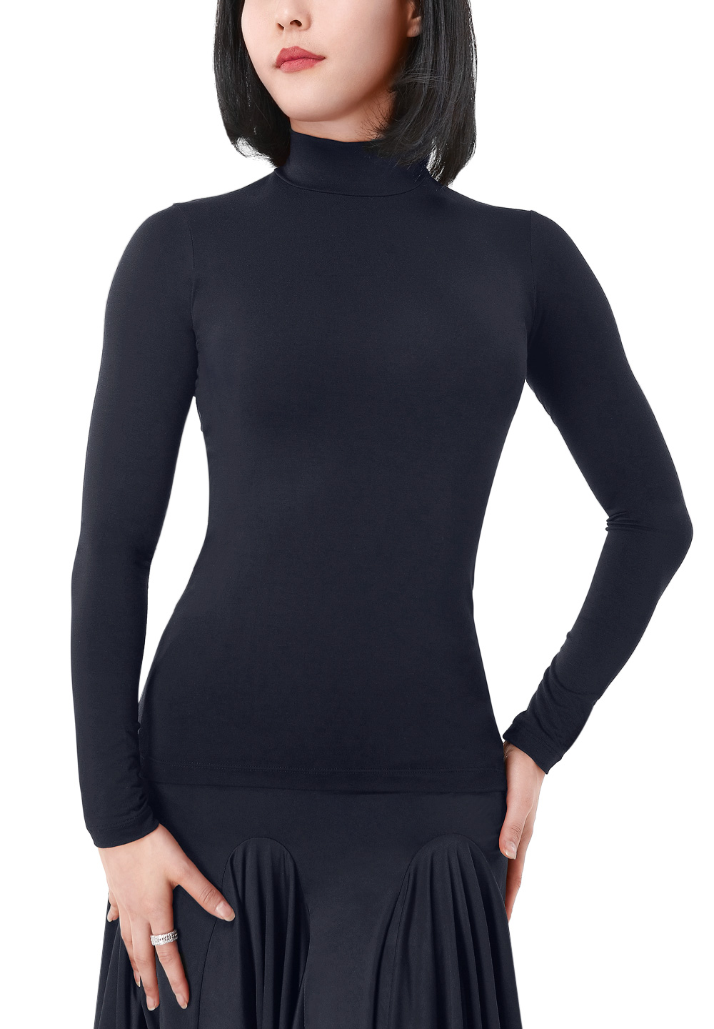 Tasha by Popcon Turtle Neck Top TWLT012-Black