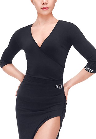 Tasha by Popcon V Neck Top TWLT004-Black