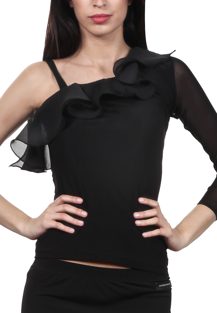 Victoria Blitz Ballroom Dance Shirt ST009-Black