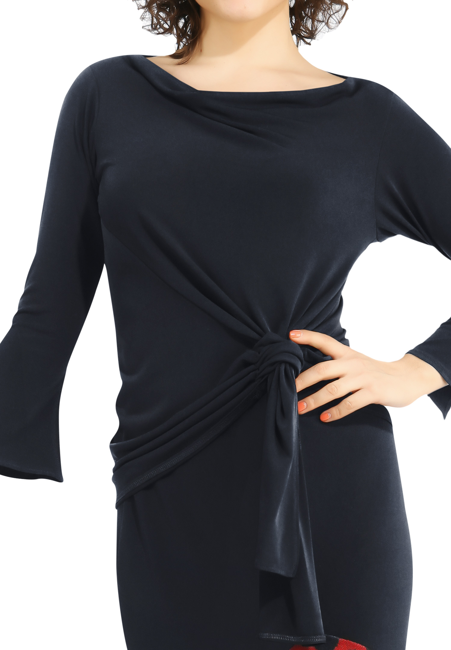 Zdenka Arko Knotted Edge Dance Top T1504-Black