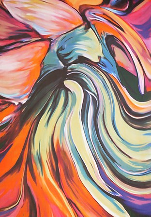 Chrisanne Clover Abstract Swirl On Georgette
