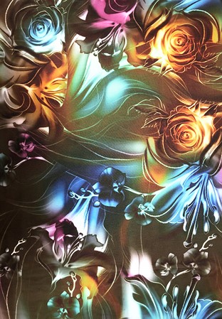 Chrisanne Clover Modern Blooms Print On Georgette
