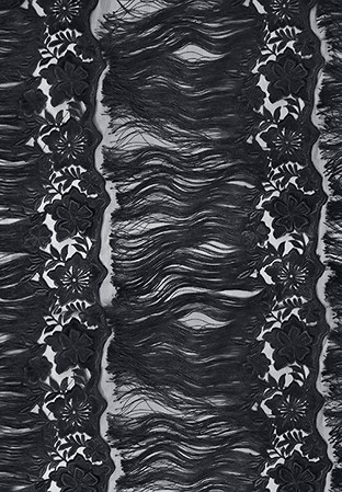 Chrisanne Clover Embroidered Flower and Fringed Net