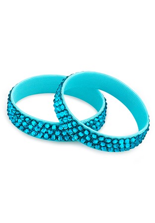 BeSparkled Blue Zircon 3 Row Rhinestone Bracelet (Single)-Blue Zircon