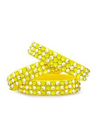 BeSparkled Citrine CAB 3 Row Rhinestone Bracelet (Single)-Citrine / Crystal AB