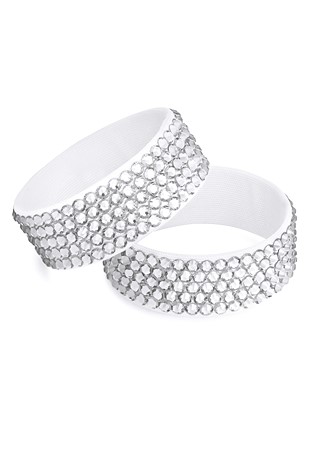 BeSparkled Crystal 5 Row Rhinestone White Bracelet (Single)-Crystal