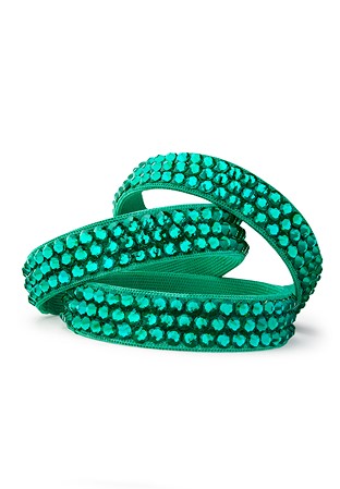 BeSparkled Emerald 3 Row Rhinestone Bracelet (Single)-Emerald