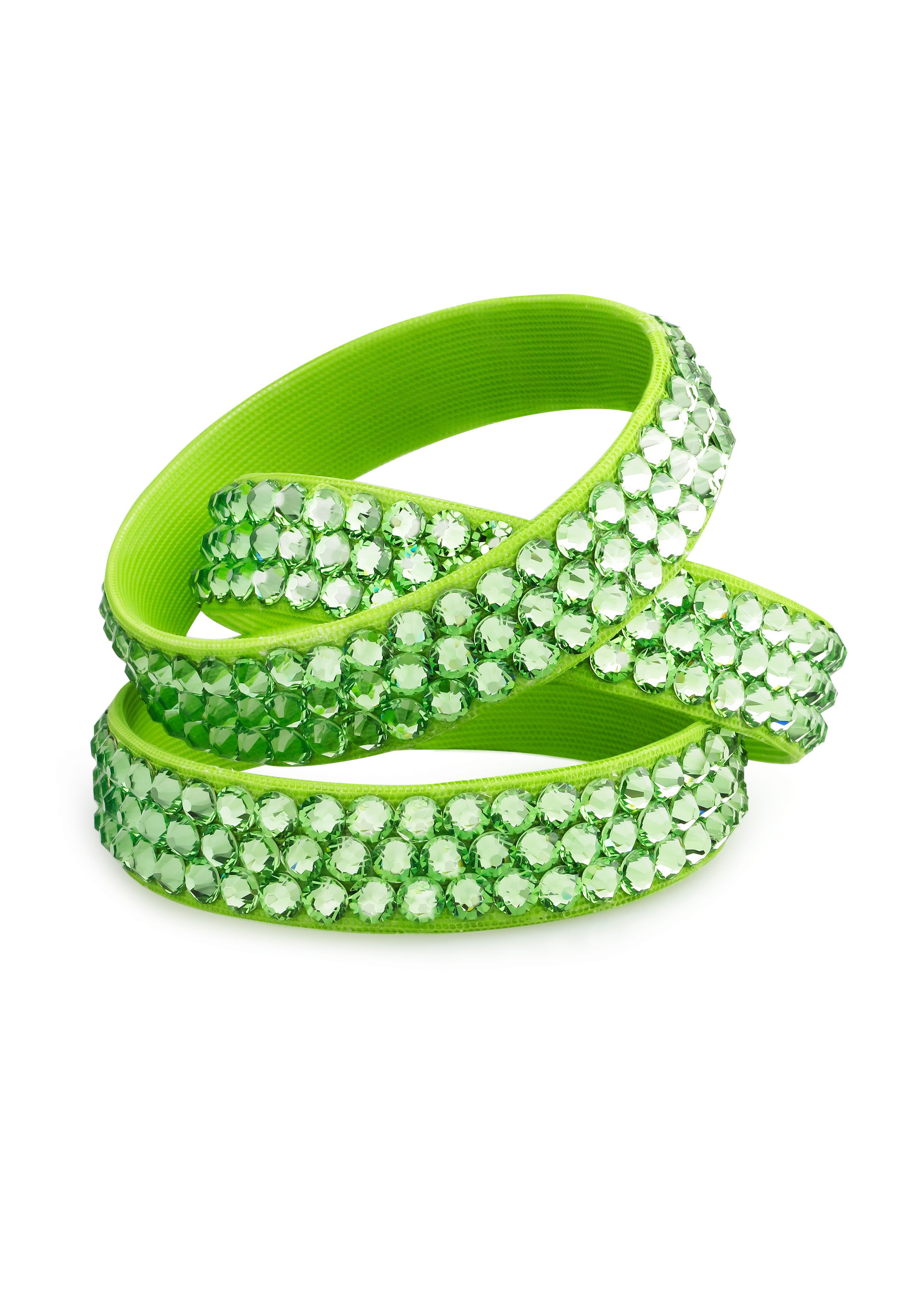 BeSparkled Peridot 3 Row Rhinestone Bracelet (Single)-Peridot