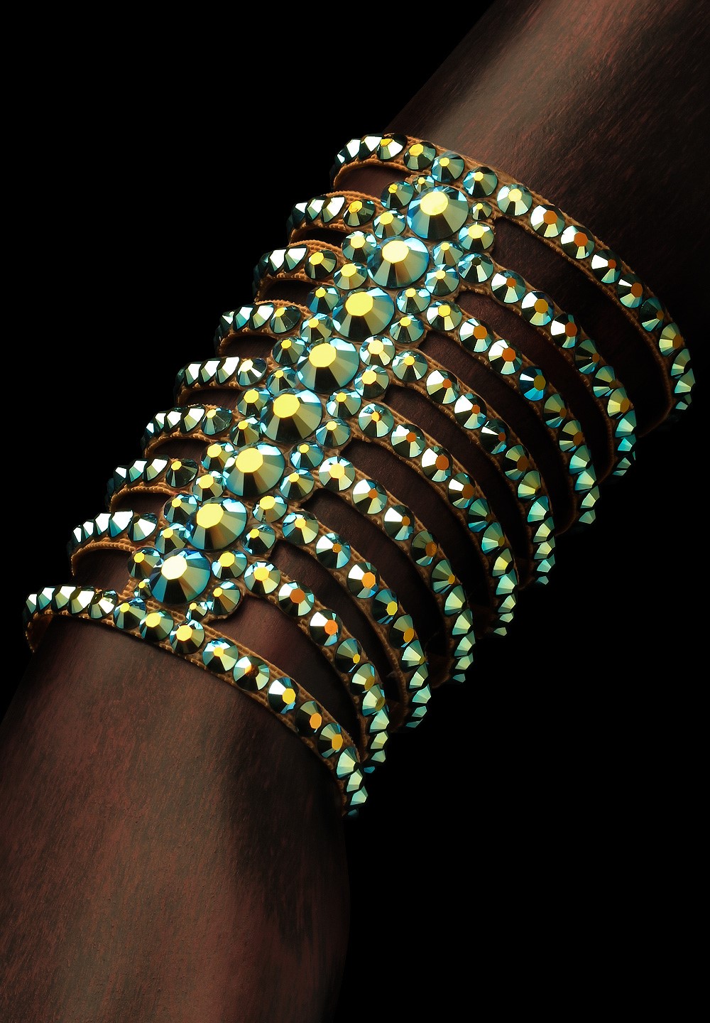 Bettina Rhinestone Bracelet HJ204 Jet AB Rhinestone Jewelry