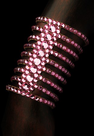 Bettina Rhinestone Bracelet BC-204 Light Rose-Light Rose