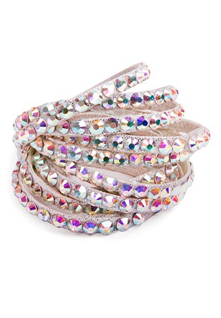 DSI Crystal AB Rhinestone Bangle on Silver Metallic 2750CAB-Crystal AB