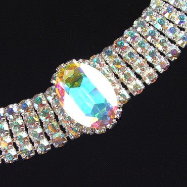 Rhinestone bracelet B207069 CAB-Crystal AB