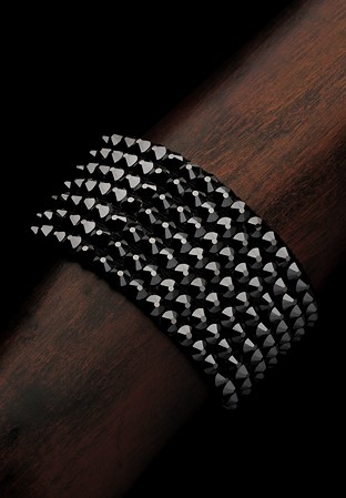 Sarika 7 Row Rhinestone Bracelet BC-655 Jet Hematite-Jet Hematite