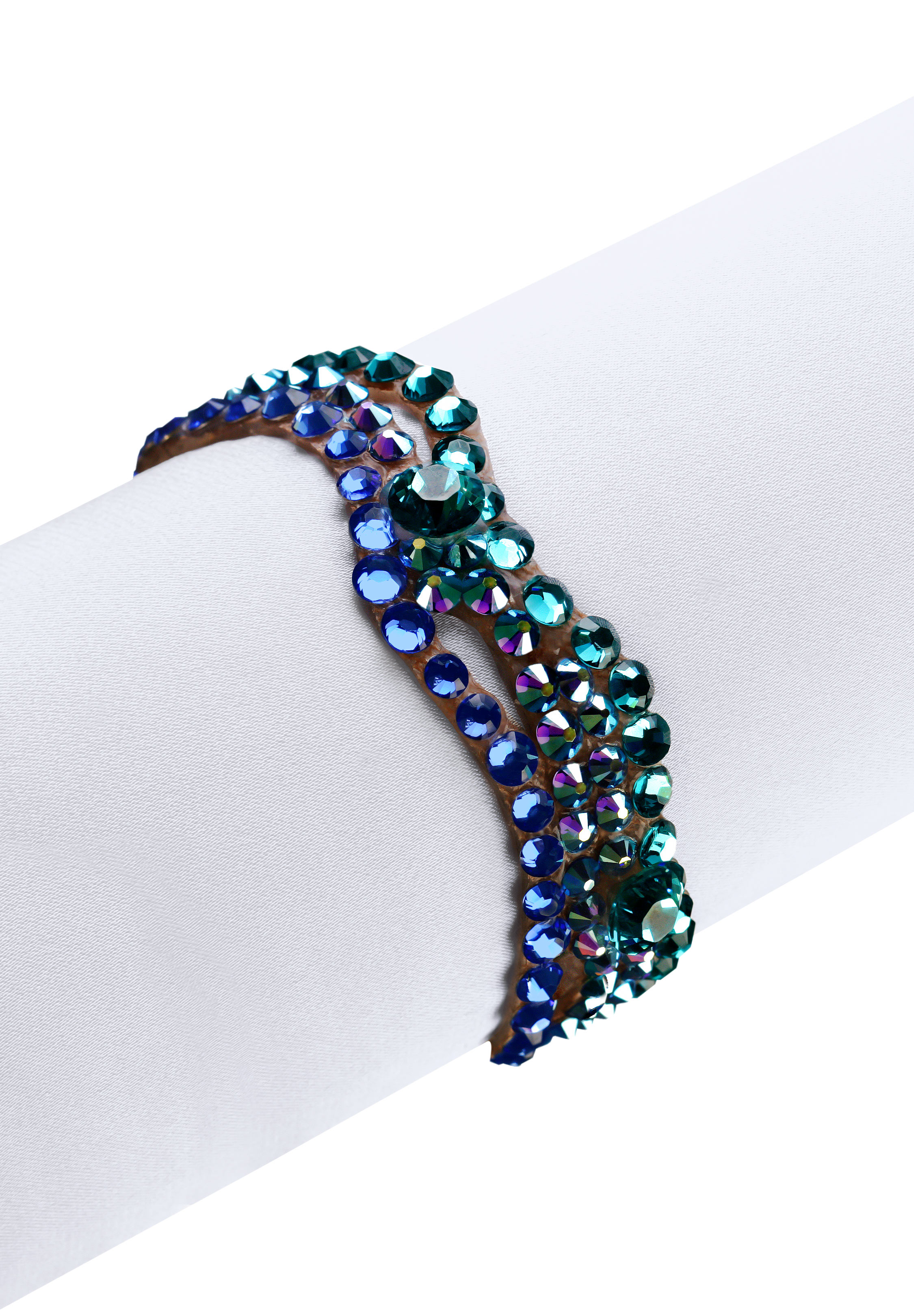 Zdenka Arko Blue Zircon & Sapphire AB Rhinestone Bracelet BC11004-27-Blue Zircon / Sapphire AB 