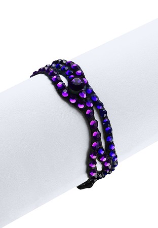 Zdenka Arko Cobalt Blue & Amethyst Rhinestone Bracelet BC11004-26-Cobalt Blue / Amethyst 