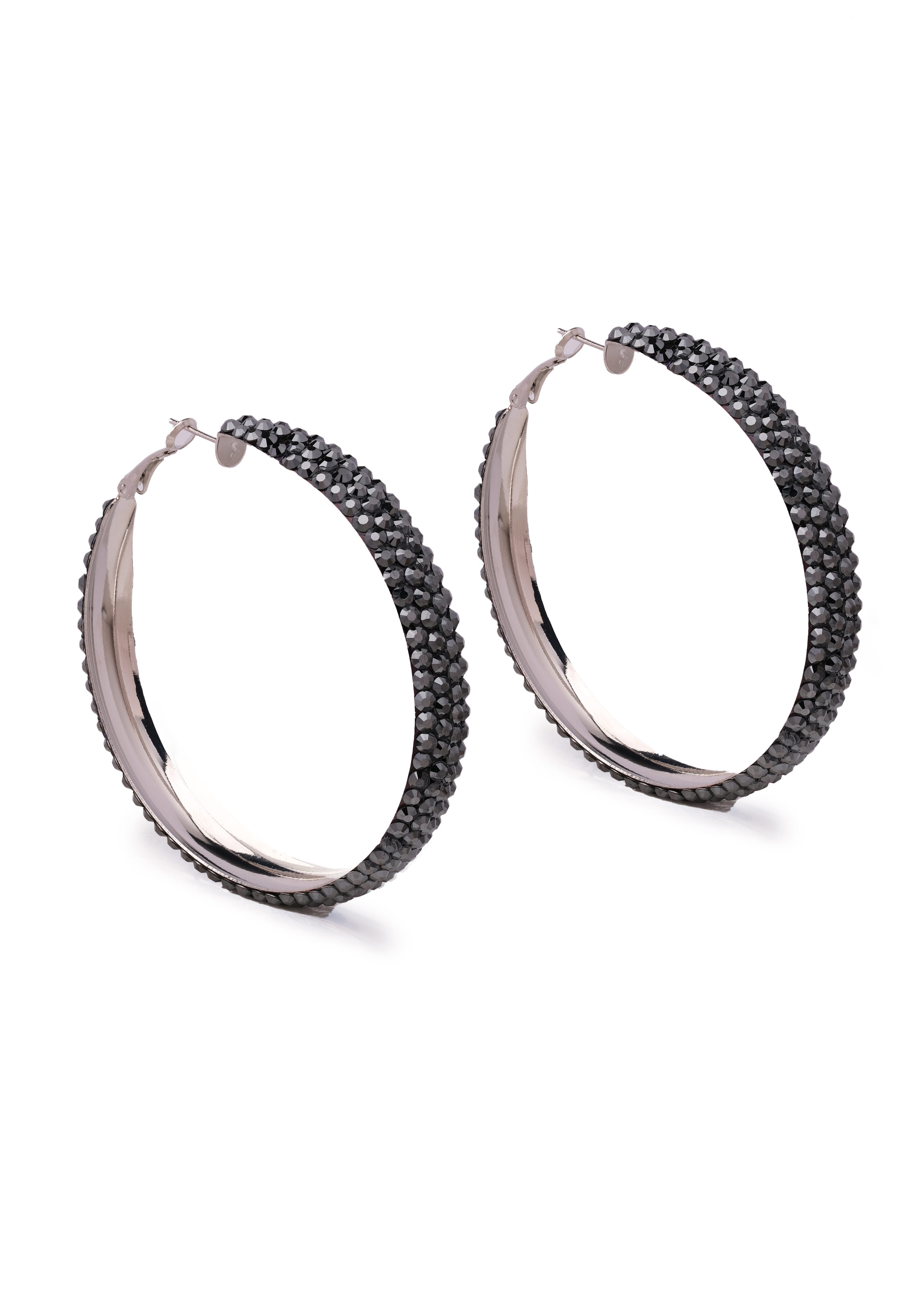 Calista Crystallized Hoop Earrings-Amethyst