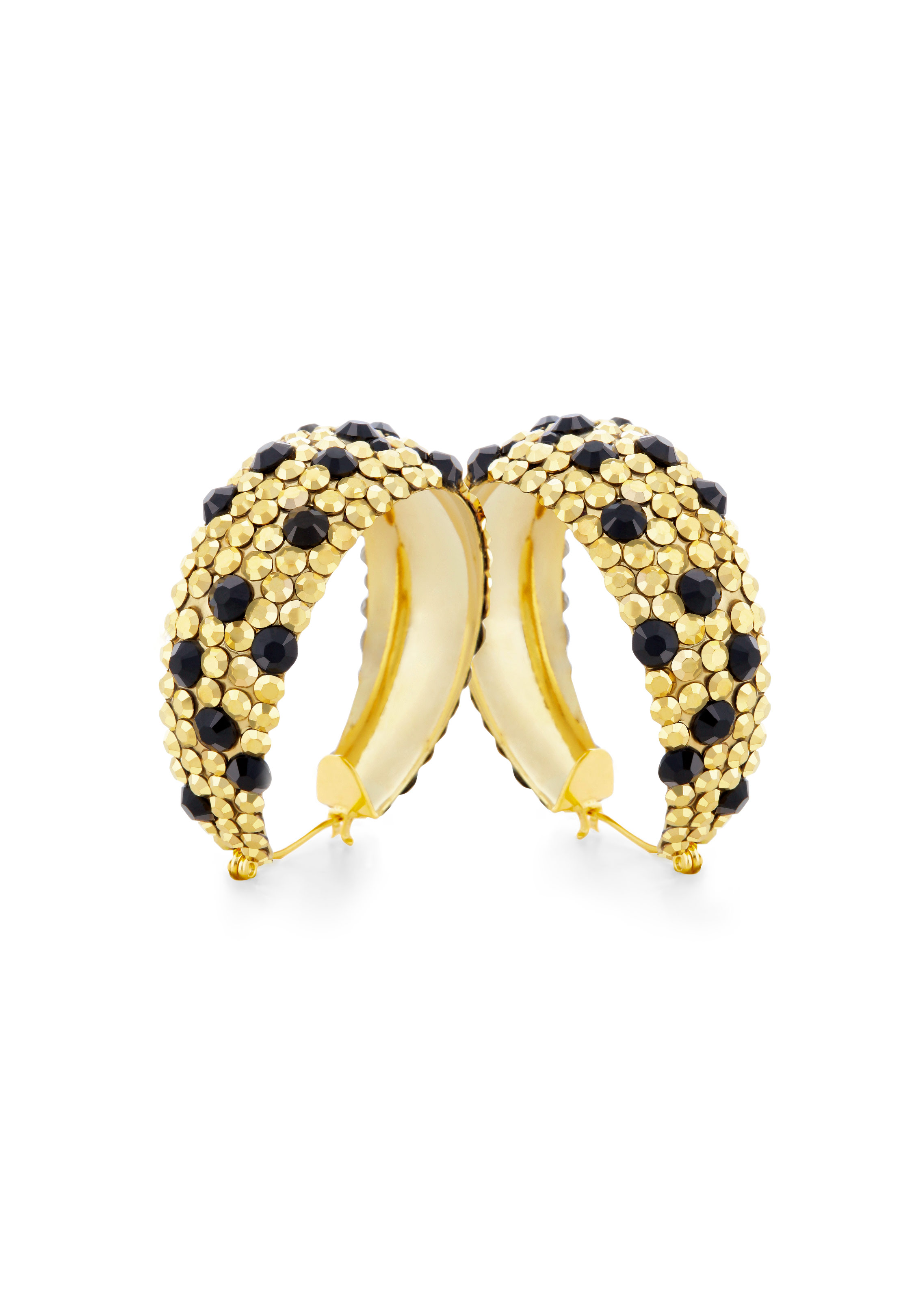Calista Crystallized Hoop Earrings-Fuchsia