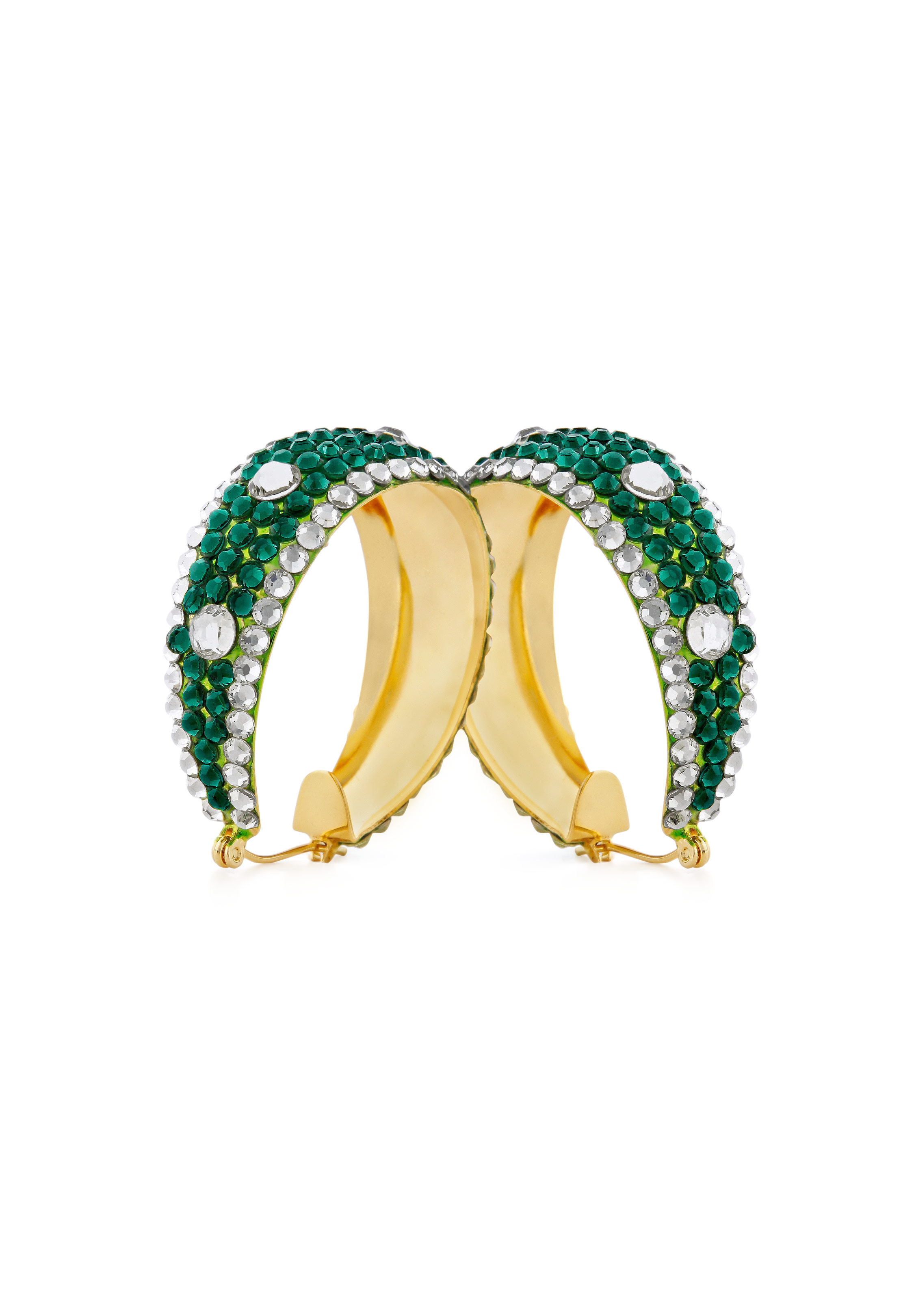 Calista Crystallized Hoop Earrings-Jet