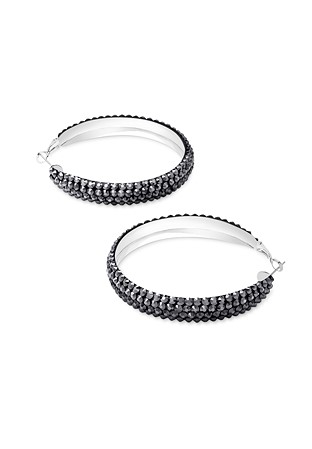 Classic Shine Hoop Earrings HE/M PE-Jet Hematite