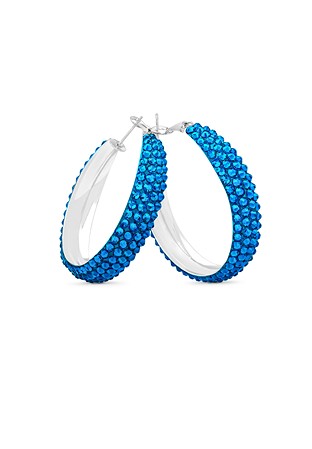 Classic Shine Hoop Earrings HE/S PE-Capri Blue