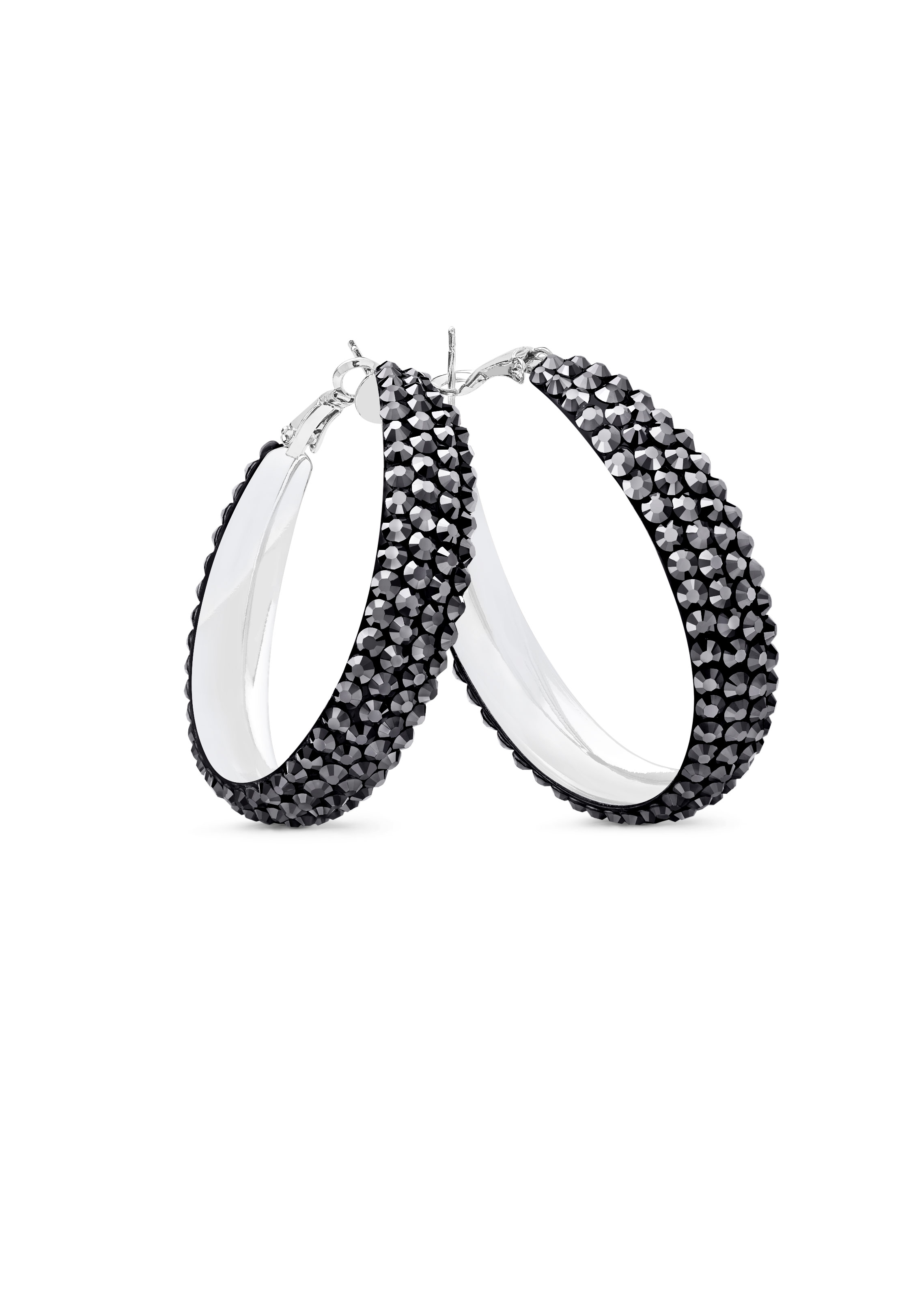 Classic Shine Hoop Earrings HE/S PE-Jet Hematite