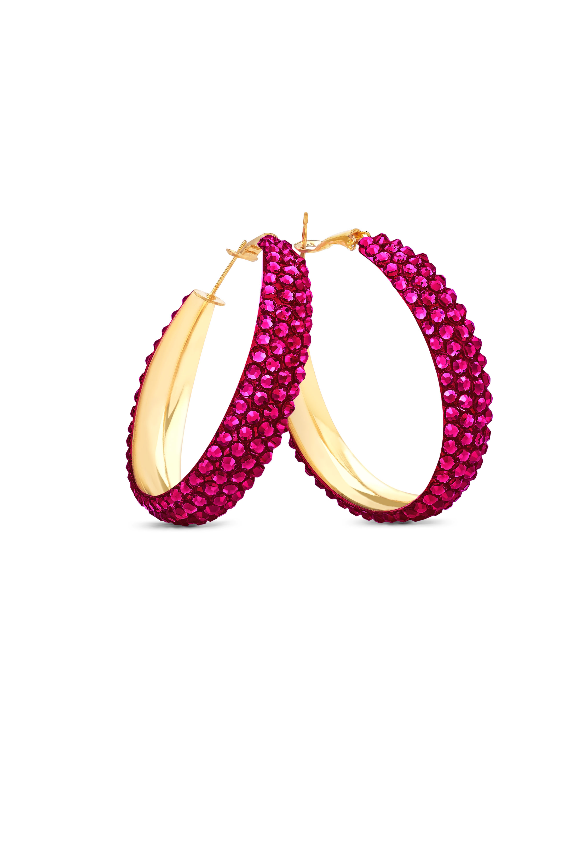 Classic Shine Hoop Earrings HE/S PE-Ruby