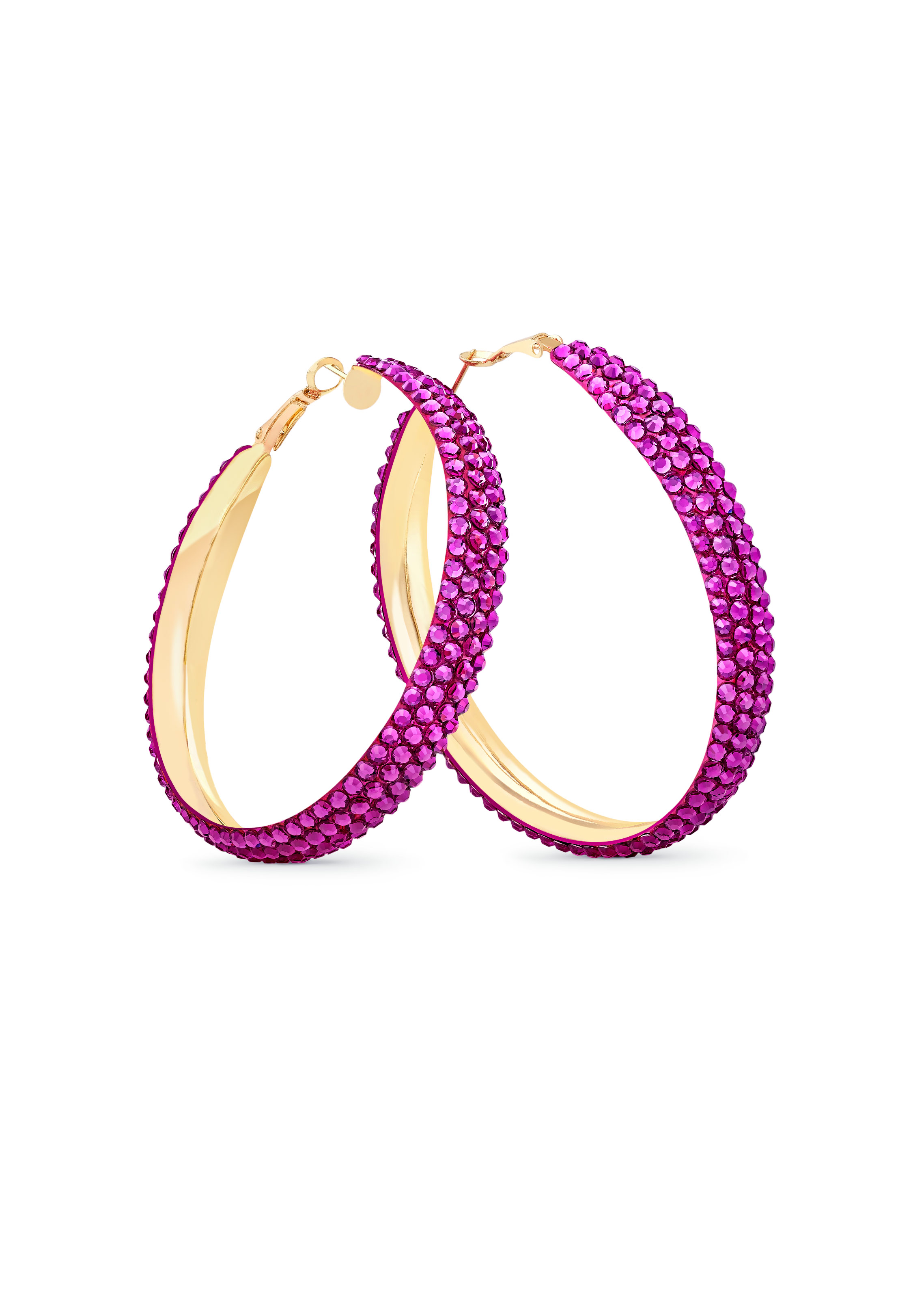 Gold Rhinestone Hoop Earrings Large Gold Hoop Earrings Cubic Zirconia...