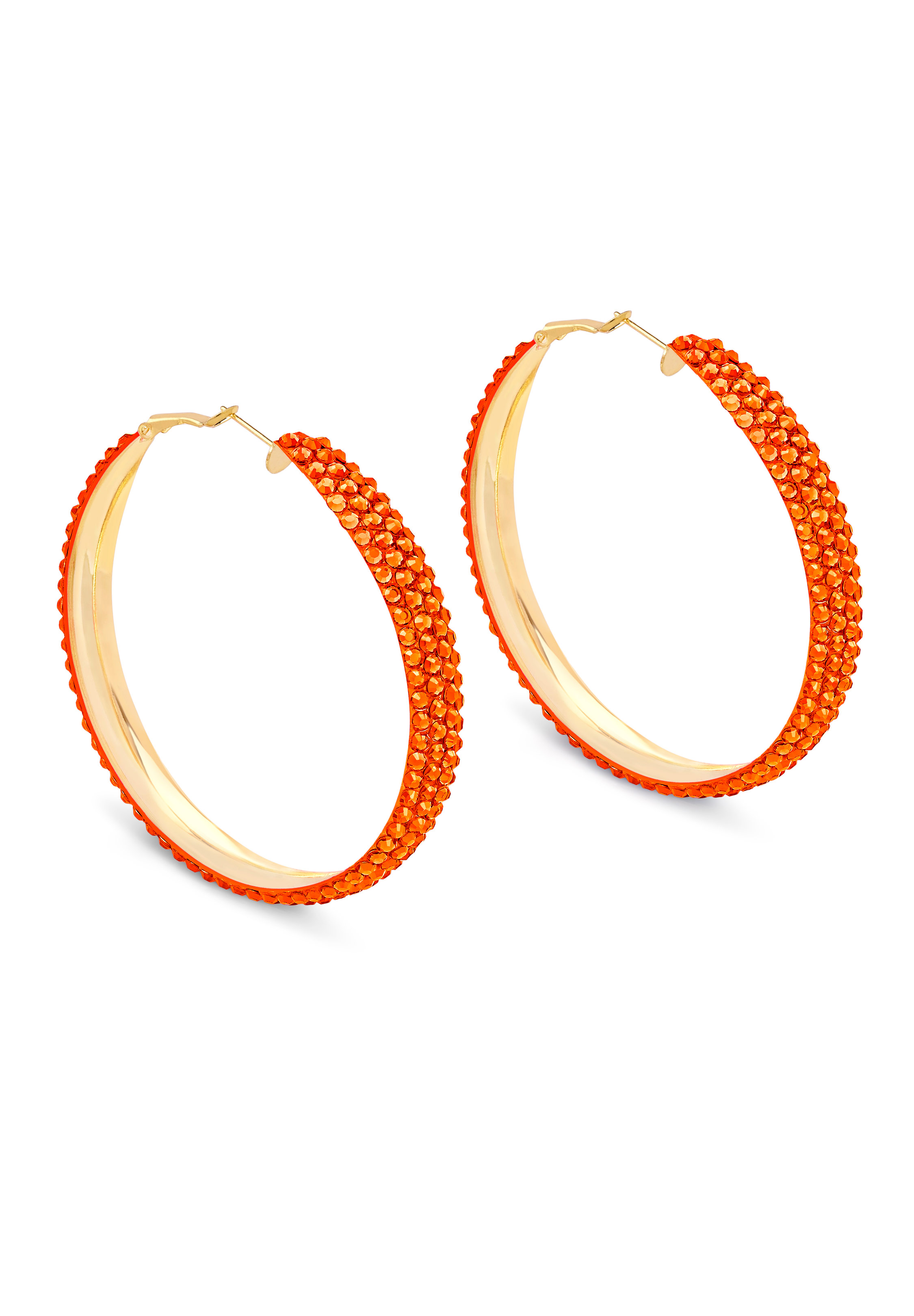 Classic Shine Hoop Earrings-L (2.5 X 2.5 inch)-Hyacinth