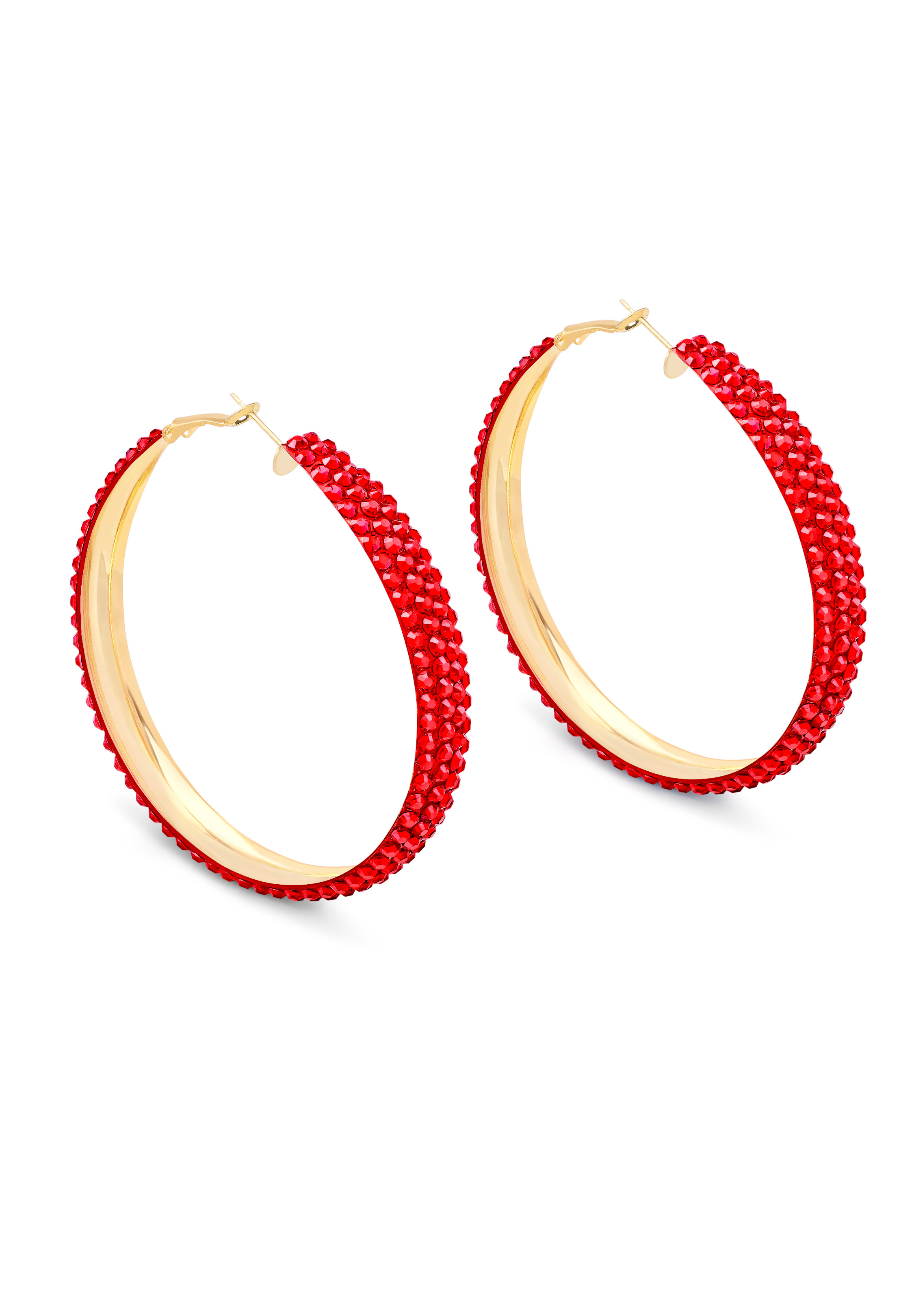 Classic Shine Hoop Earrings-L (2.5 X 2.5 inch)-Light Siam