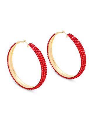 Classic Shine Hoop Earrings-L (2.5 X 2.5 inch)-Light Siam