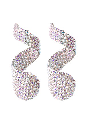 Crystal AB Spiral Earrings-Crystal AB