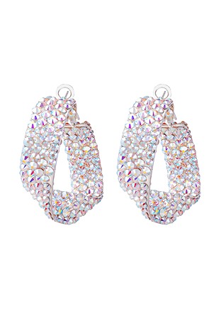 Crystal AB Twist Hoop Earrings-Crystal AB