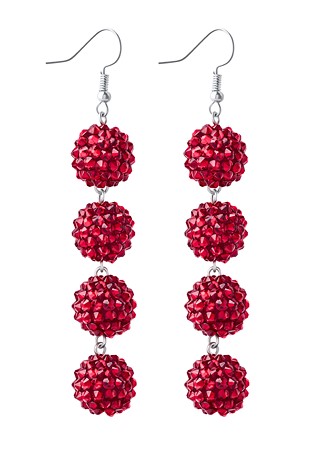 Crystal Disco Ball Earrings-Siam