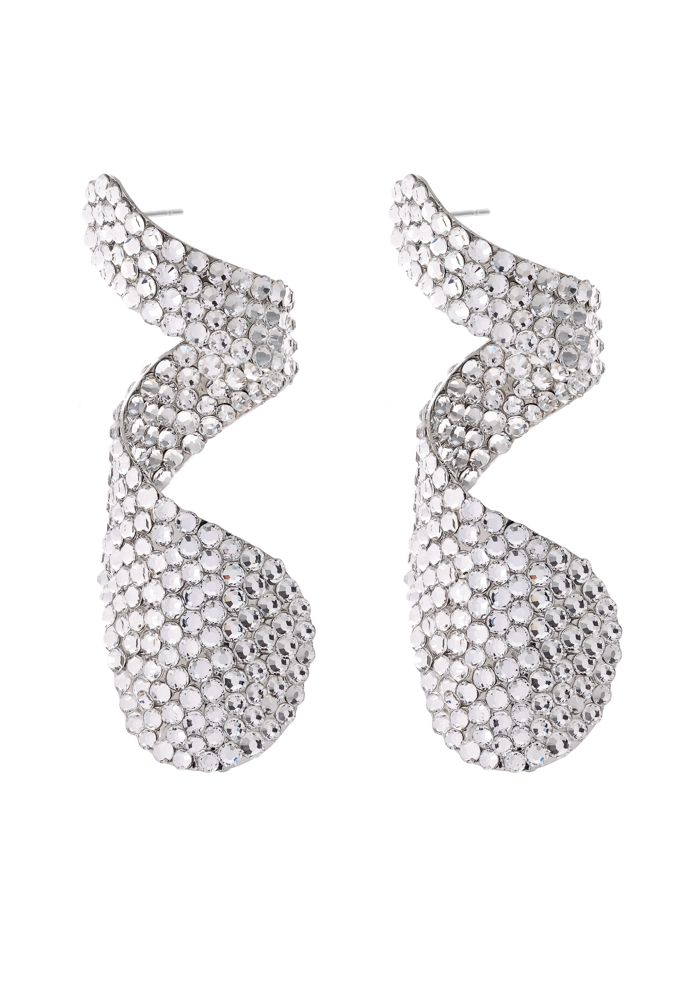 Crystal Spiral Earrings-Crystal