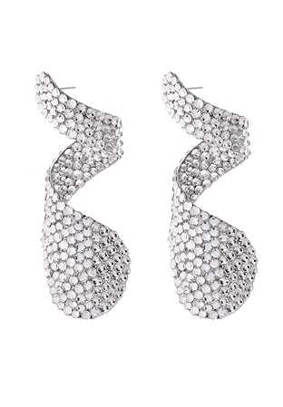 Crystal Spiral Earrings-Crystal