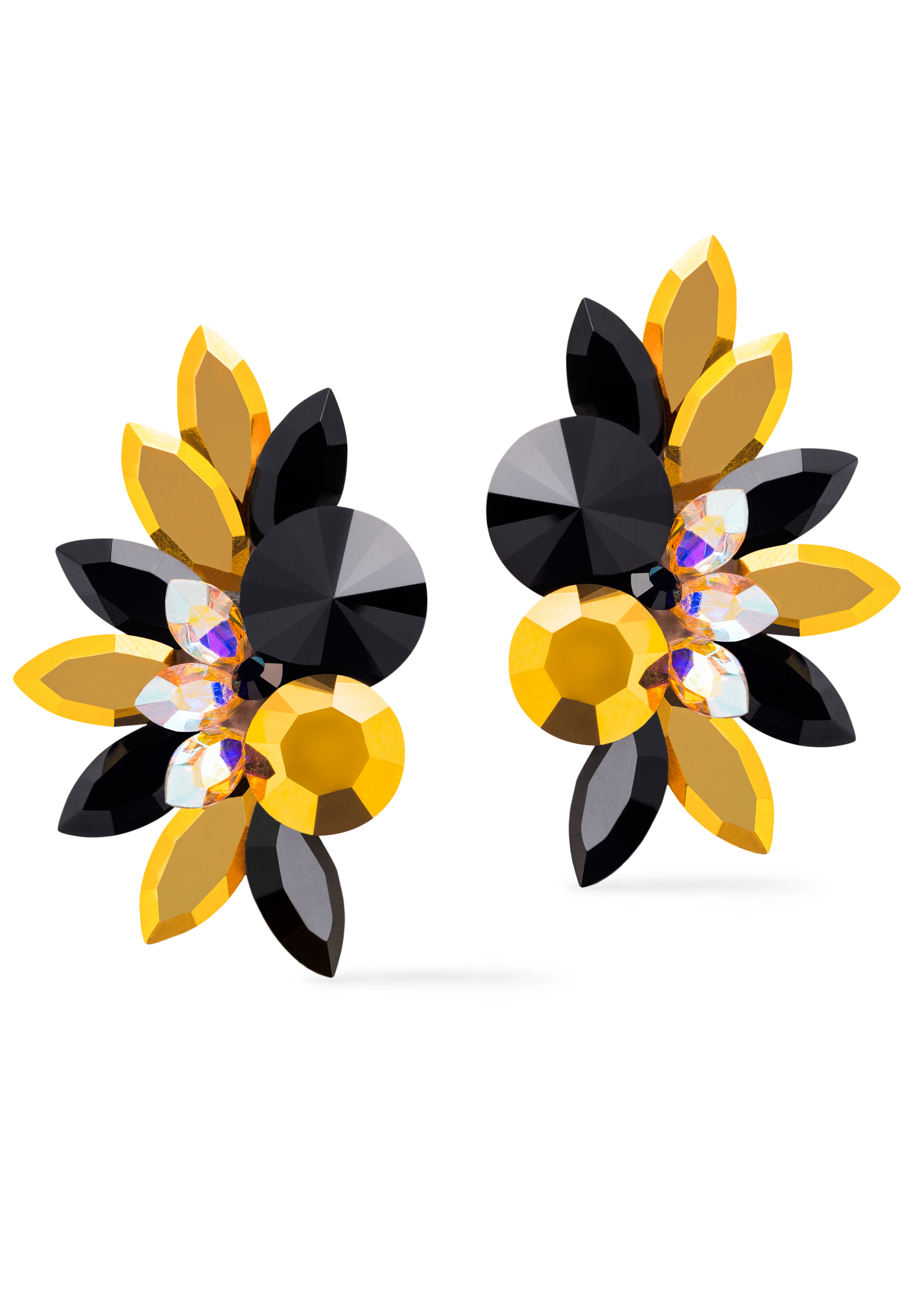 Crystal Wave Hoop Earrings-Amethyst