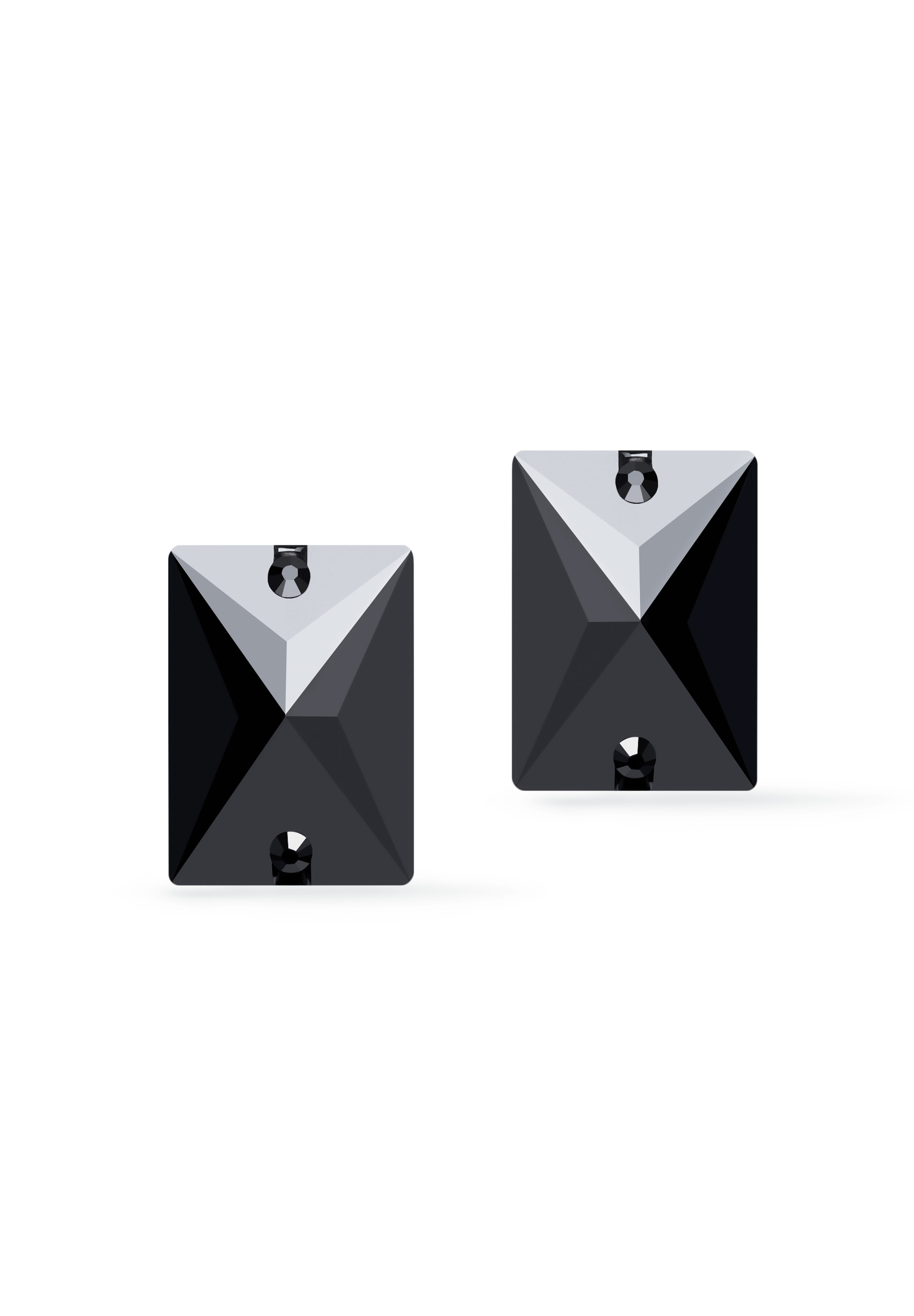 Crystal Rectangle Earrings Jet Hematite 2526JH-Jet Hematite