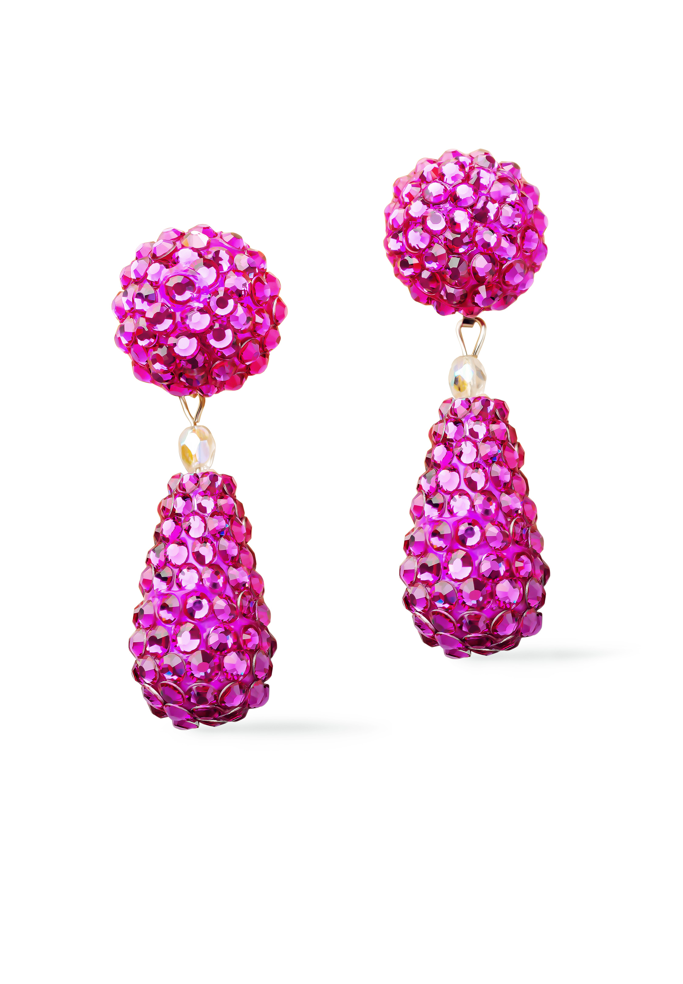 Rhinestone Earring 204083 FC-Fuchsia