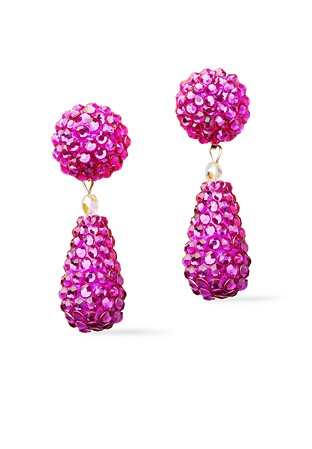 Rhinestone Earring 204083 FC-Fuchsia