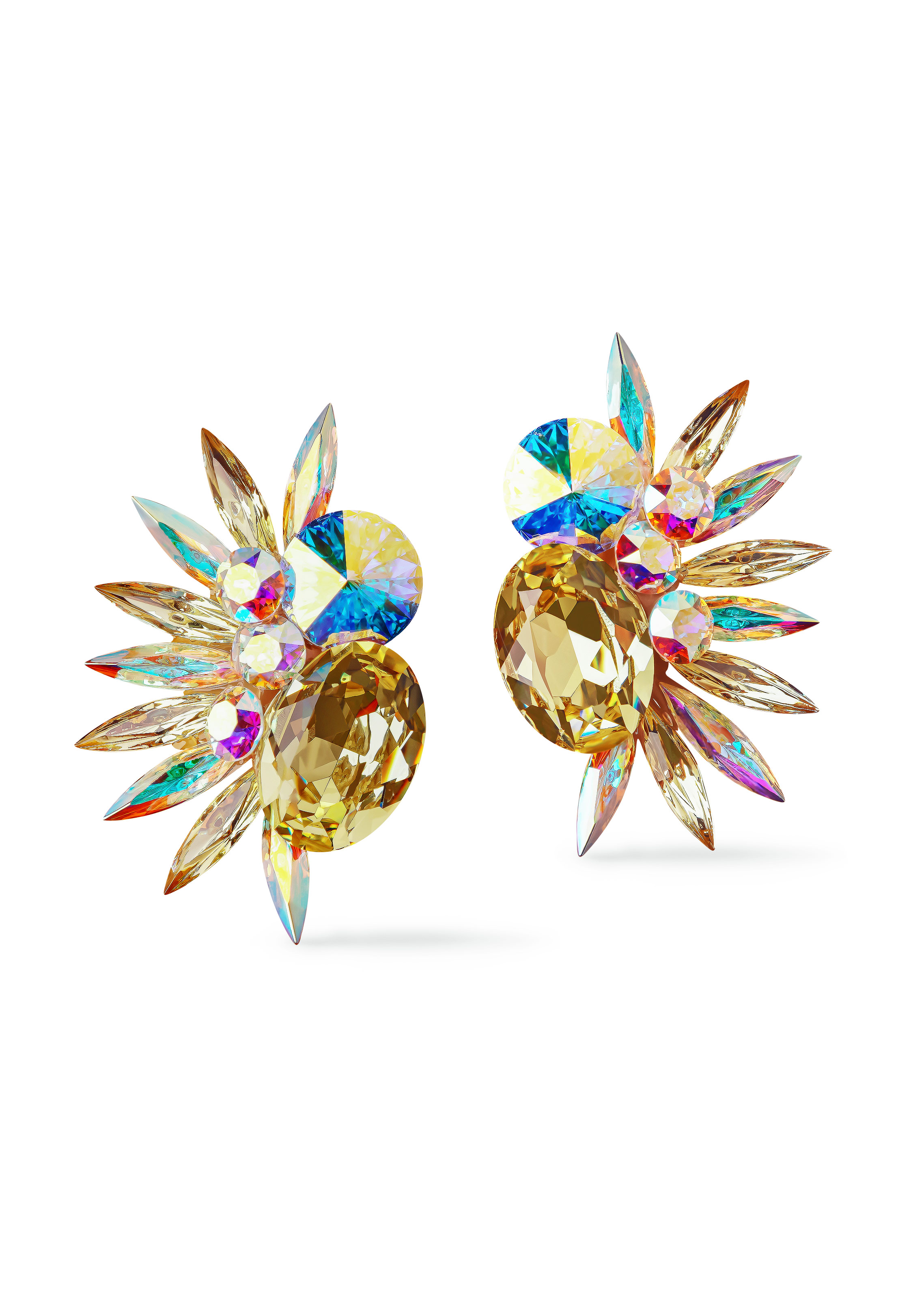 Rhinestone Earring 204130 CABJQ-Crystal AB / Jonquil
