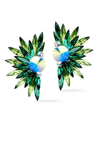 Rhinestone Earring 204132 PREM-Peridot / Emerald