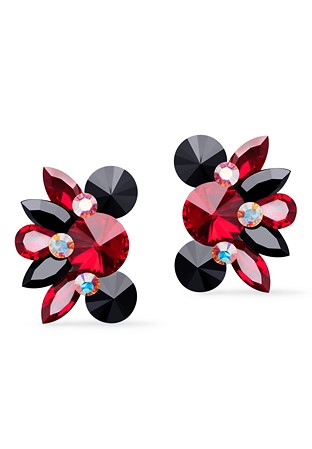 Rhinestone Earring 204149 SMJT-Siam / Jet