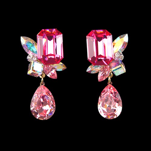Rhinestone Earring 204150 RSLTRSCAB-Rose / Lt. Rose