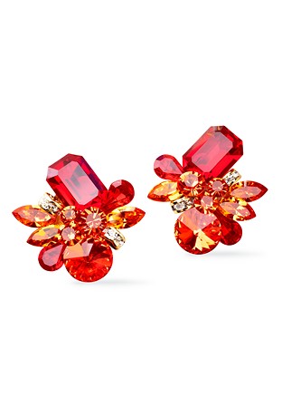 Rhinestone Earring 204153 LSMHC-Light Siam / Hyacinth